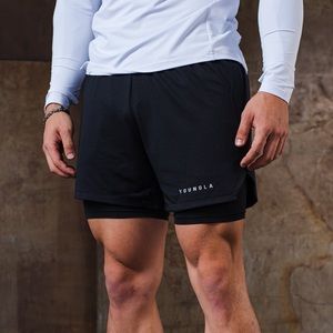 Young La Black Shorts | Compression | 2 in 1 | 129 TRILOGY COMPRESSION SHORTS |